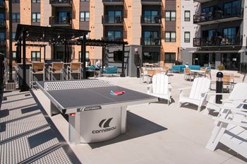 Outdoor dining and gaming area